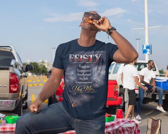 FEISTY Acronym for Men – Fearless Empowered Intellectual Stylish Temperamental Yes Me – PNG Design