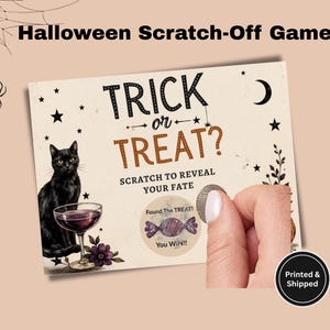 Jeu d'Halloween à gratter : carte à gratter pour adultes, activité de groupe, fête effrayante, révélation mystère, surprise