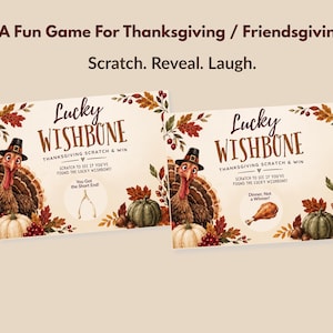 Scratch Off Cards Lucky Wishbone Game Thanksgiving Party Activity Interactive Entertainment Adult Fun Holiday Celebration Friendsgiving Dinner Guest Activity Fall Gathering Party Game Turkey Day Entertainment Novelty Icebreaker Cards Group