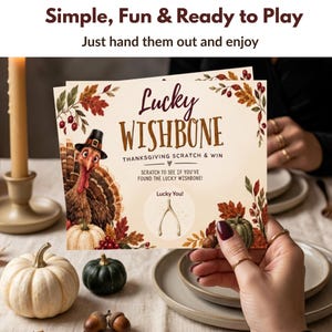 Thanksgiving Party Game Scratch Off Cards Friendsgiving Dinner Activity Guest Entertainment Fall Family Gathering Adult Fun Holiday image 7