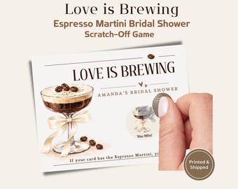 Bridal Shower Game Scratch Off Card Entertainment Wedding Shower Activity Coffee Espresso Martini Icebreaker Celebration Love is Brewing
