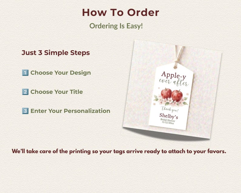 Reception Tags Apple Favor Tag Bridal Shower Fall Celebration Wedding Favors ...
