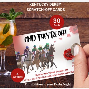 Kentucky Derby Scratch Cards: Run for the Roses Game (30 Cards, 4 Winners)