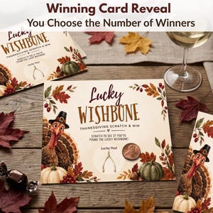 Lucky Wishbone Game Thanksgiving Scratch Off Cards Party Activity Interactive Entertainment Adult Fun Holiday Celebration Friendsgiving Dinner Guest Activity Fall Gathering Party Game Turkey Day Entertainment Novelty Icebreaker Cards Group