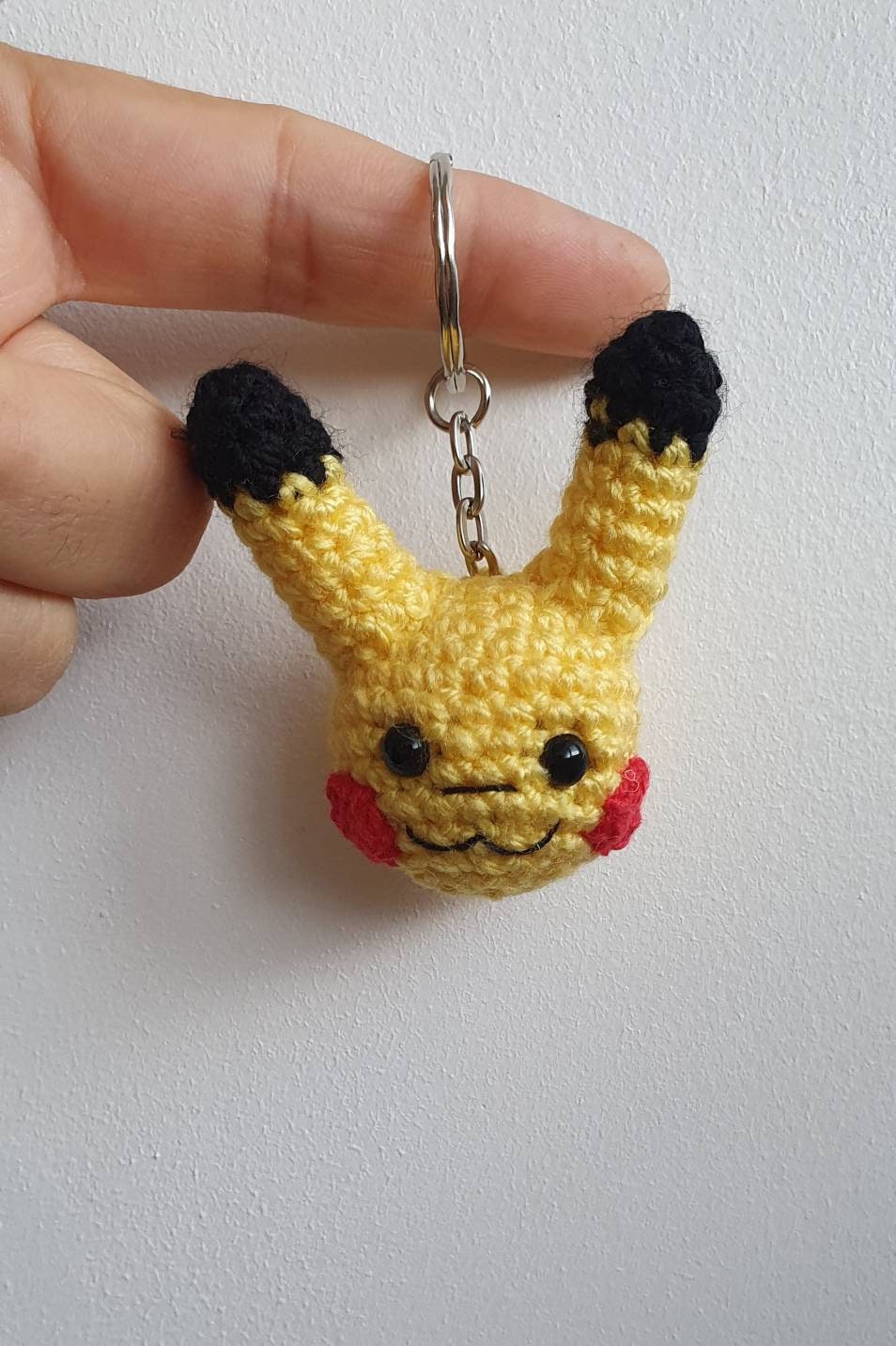 Pikachu Keyring Crochet / Pikachu Pokemon Keychain / Handmade Etsy