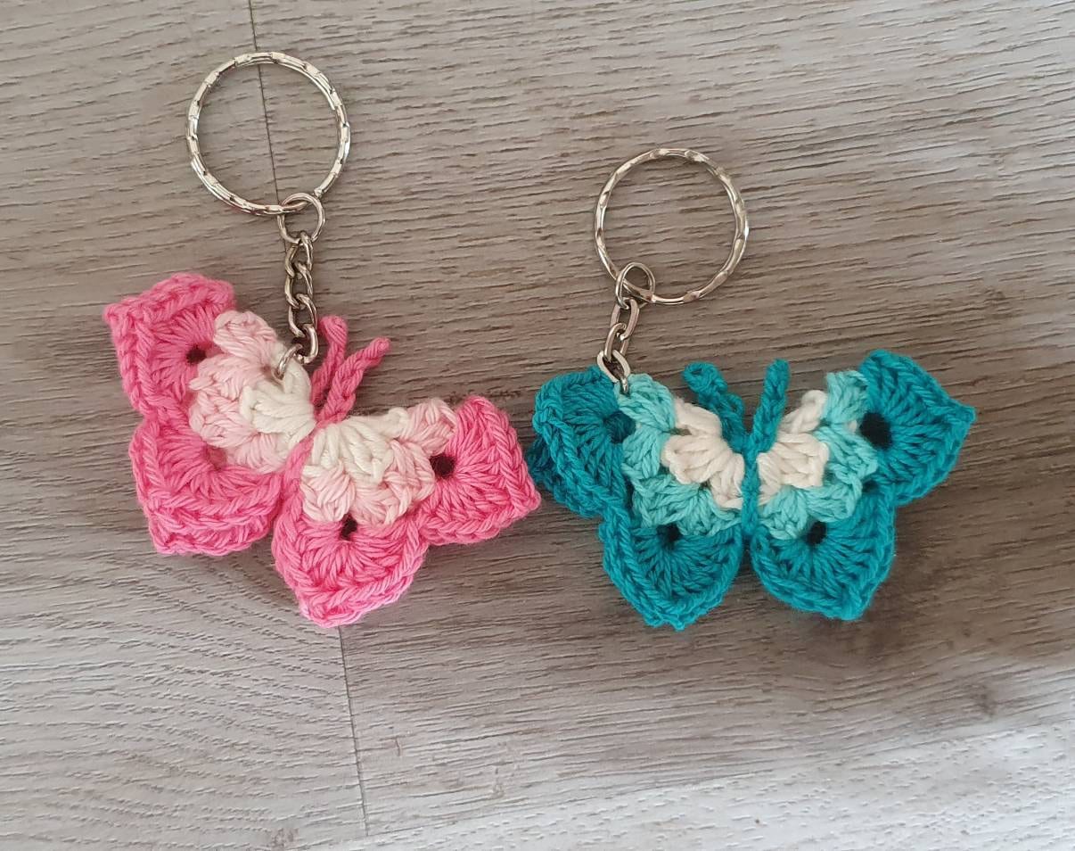 Butterfly Keyring / Butterfly Key Chain / Crochet Butterfly - Etsy UK
