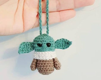 Crochet Baby Alien Car Mirror Hanging Accessory: 100% Cotton