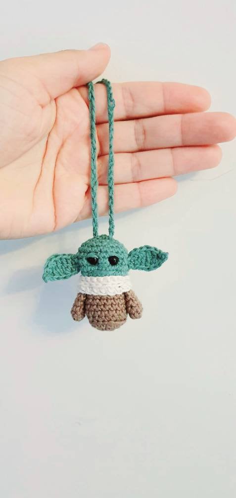 Baby Yoda inspired car mirror hanging accessory / baby yoda car acces…