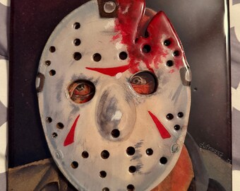 Jason Voorhees. Friday the 13th III - Wood Cutout Painting, Resin Coated Horror Fan Art
