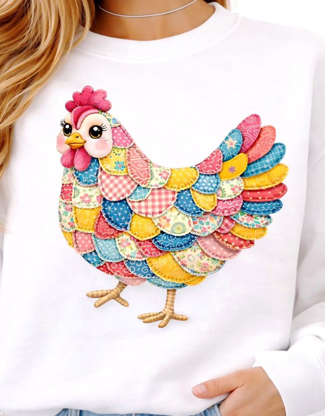 Patchwork Chicken PNG, Farmhouse Quilted Hen Graphic, Rustic Shirt ...