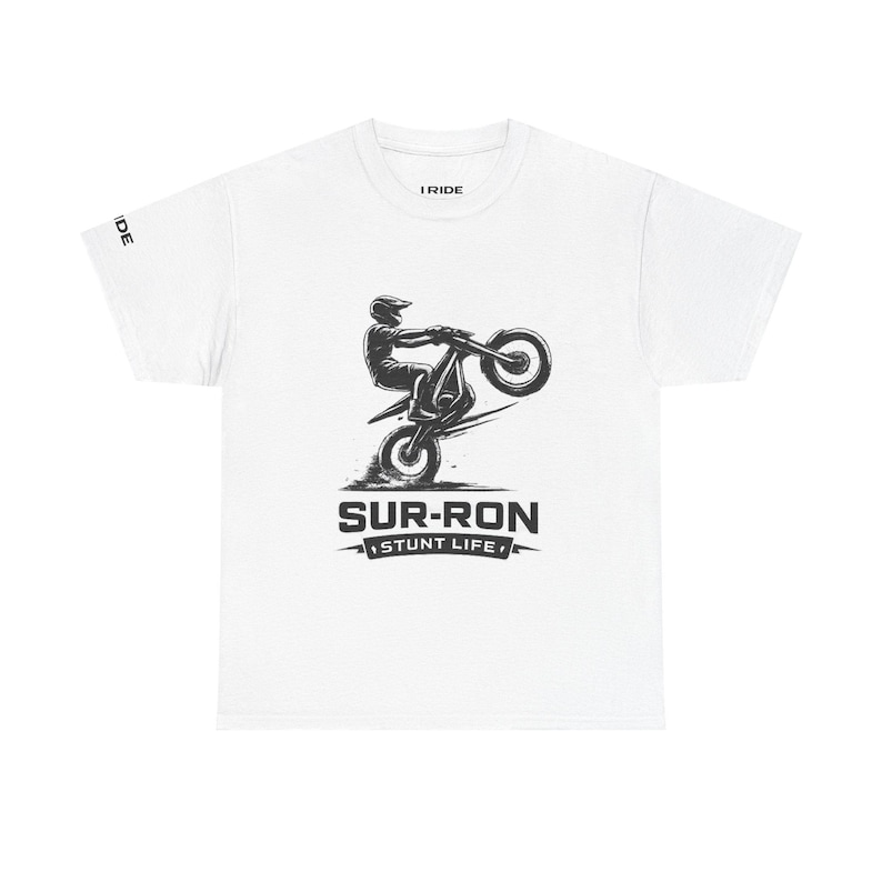 Sur-Ron Wheelie Illustration Tee | E Bike Rider Shirt Stunt Life image 2