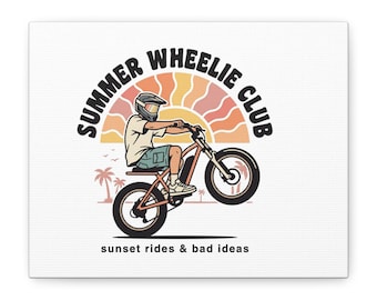 Wheelie Club Sommer Leinwand | Matt gestreckt Wand Kunst