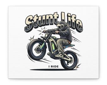 Stunt Life Motorrad Wheelie Leinwand