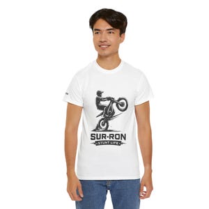 Sur-Ron Wheelie Illustration Tee | E Bike Rider Shirt Stunt Life image 9