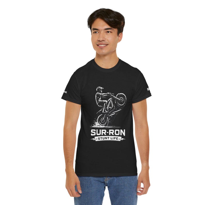 Sur-Ron Wheelie Illustration Tee | E Bike Rider Shirt Stunt Life image 8