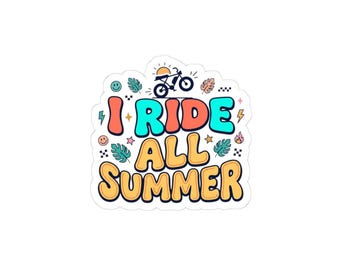 Ich fahre den ganzen Sommer Aufkleber | verspielte Mikro-Freude, alles Halleluja Vibe