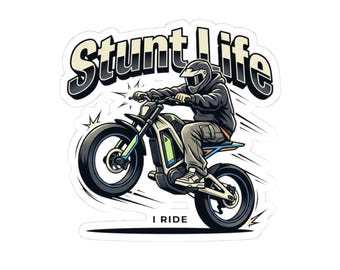 Stunt Life Motorradfahrer Aufkleber | Kiss-cut Vinyl Aufkleber