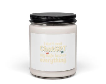 ChatGPT Phrase Duftkerze Sojakerze, 9oz | Neuheitsaufklebergeschenk