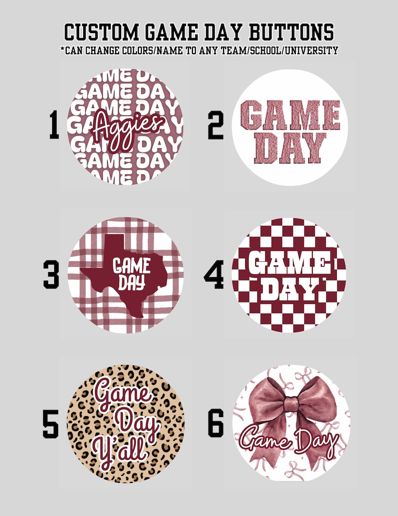Game Day & Sport Buttons - Custom! 2.25 Inch - Etsy