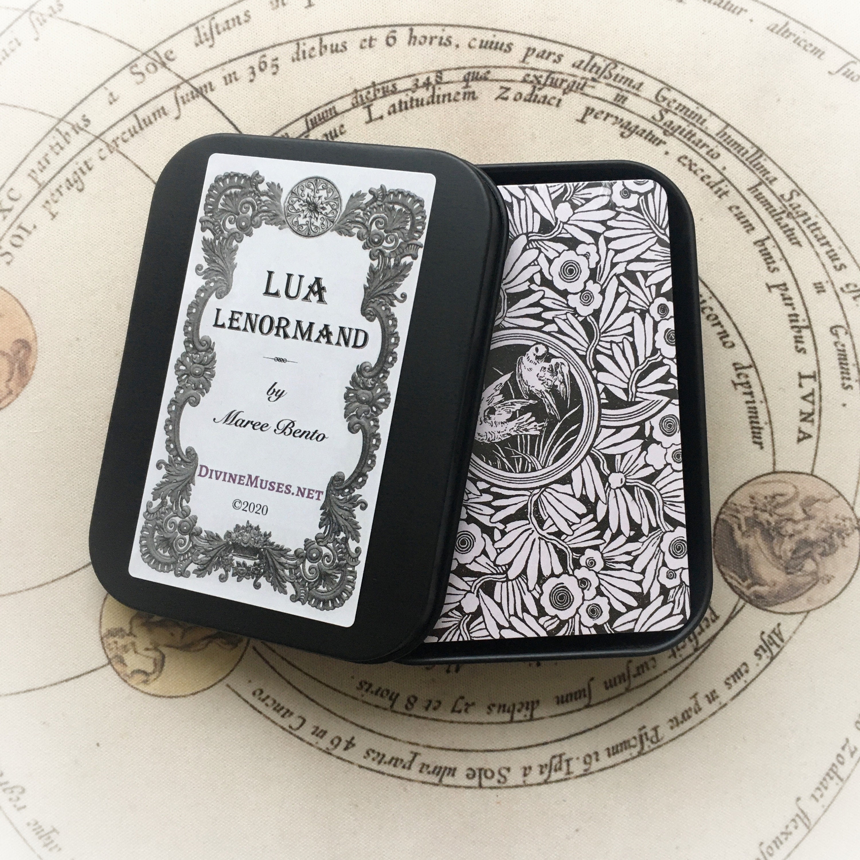 Lua Lenormand Deck In Black Tin Box 19th Century Black Etsy Ireland