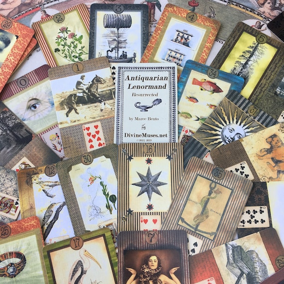 Lenormand Cards Antiquarian Lenormand Deck Antique Handmade | Etsy
