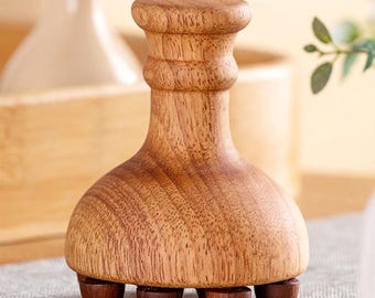 Wooden Foot Massager Roller, Handheld Reflexology Tool, Natural Wood Body Massage Tool, Foot Therapy Roller, Stress Relief Gift