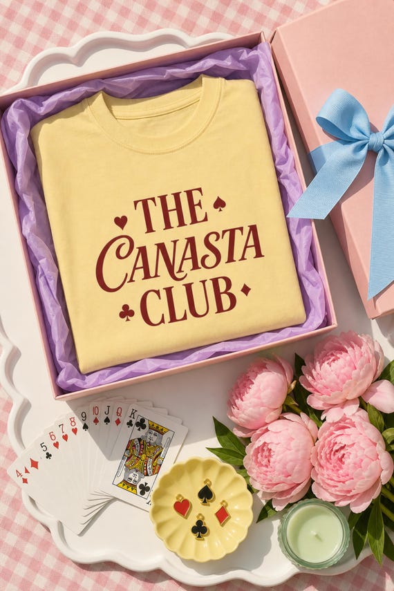 Canasta Club Shirt Vintage Card Suits Comfort Colors Garment Dyed Tee Player Gift detail