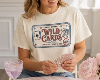 Retro Canasta Shirt Wild Cards Vintage Tin Label Garment Dyed Tee Game Night