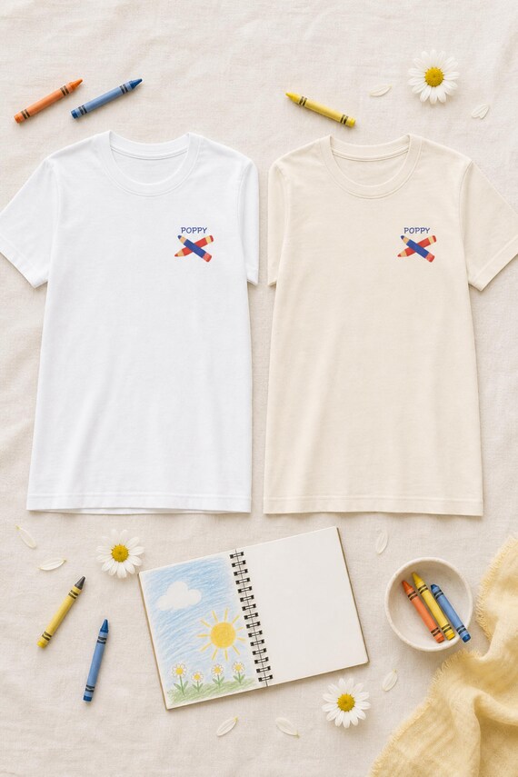 Personalized Back to School Shirt Colored Pencil Youth Tee Custom Name Kids First Day of School Boys Girls Front and Back Print detail