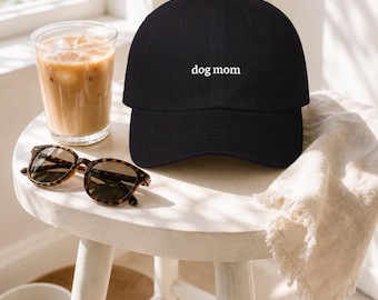 Dog Mom Embroidered Hat Low Profile Cotton Cap Pup Lover Women