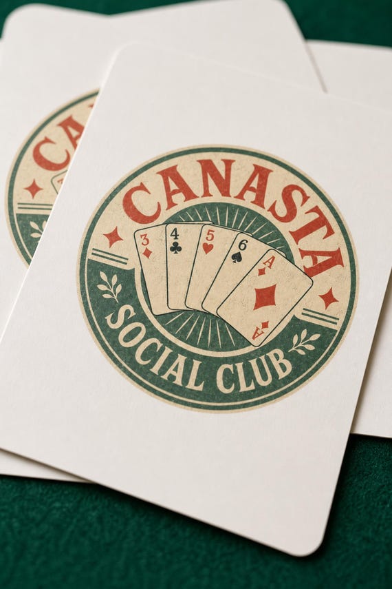 Canasta Social Club Playing Cards Vintage Poker Deck | Card Game Gift Game Night detail