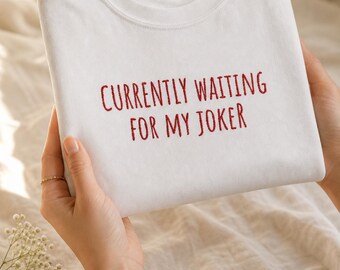 Funny Mahjong Shirt Waiting for My Joker Garment Dyed Embroidered Tee Game Night