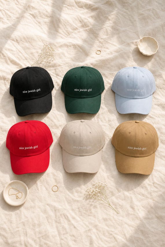 Nice Jewish Girl Embroidered Dad Hat Funny Judaism Cap Bat Mitzvah Gift detail