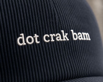 Dot Crak Bam Mahjong Corduroy Hat Embroidered Vintage Cap Game Night Tile Lover