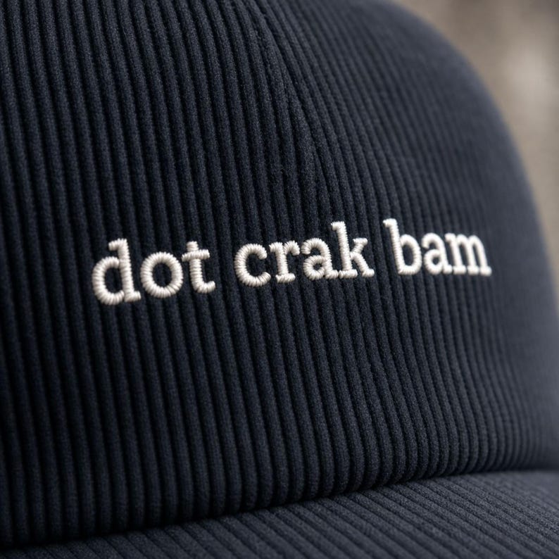Dot Crak Bam Mahjong Corduroy Hat Embroidered Vintage Cap Game Night Tile Lover