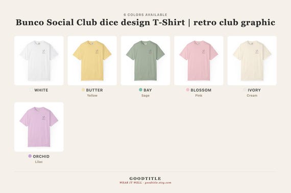Bunco Social Club Shirt Comfort Colors Dice Game Tee Front and Back Bunco Night Gift for Her Ladies Game Night Group Team Women detail