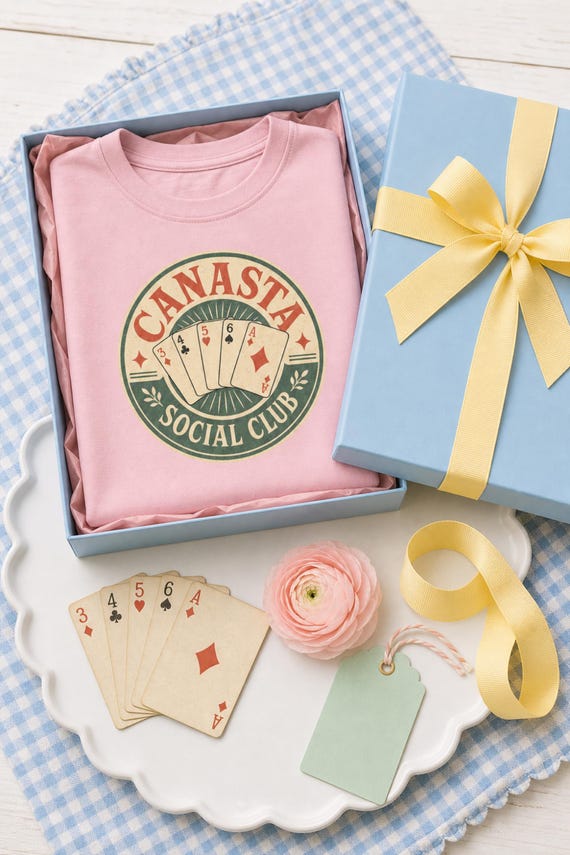 Canasta Social Club Comfort Colors T-Shirt | Vintage Card Game Tee Playing Cards Gift detail