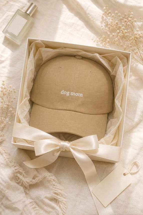 Dog Mom Embroidered Hat Low Profile Cotton Cap Pup Lover Women detail