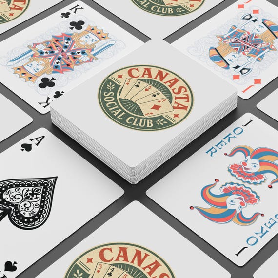 Canasta Social Club Playing Cards Vintage Poker Deck | Card Game Gift Game Night detail