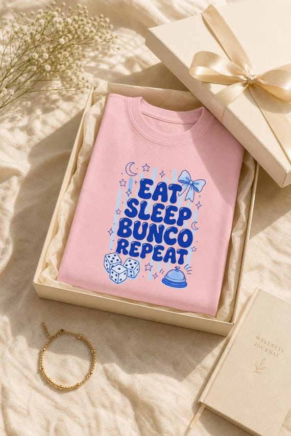 Funny Bunco Shirt Eat Sleep Bunco Repeat Garment Dyed Tee Game Night detail