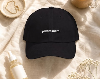 Pilates Mom Embroidered Hat Reformer Class Cotton Cap Fitness Gift