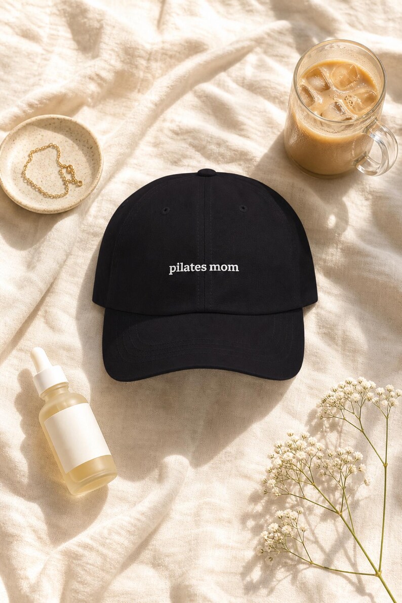 Pilates Mom Embroidered Hat Reformer Class Cotton Cap Fitness Gift