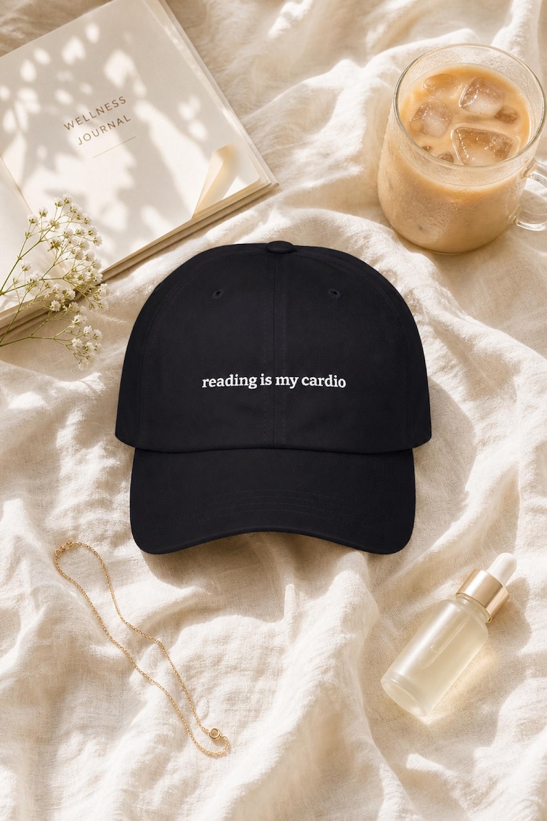 Funny Book Lover Hat Reading Is My Cardio Embroidered Cap Bookworm