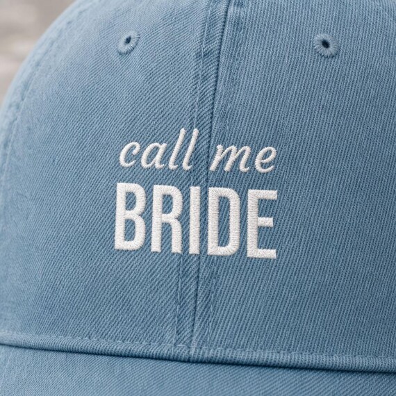Personalized Bride Denim Hat Custom Name Embroidered Cap Bachelorette detail