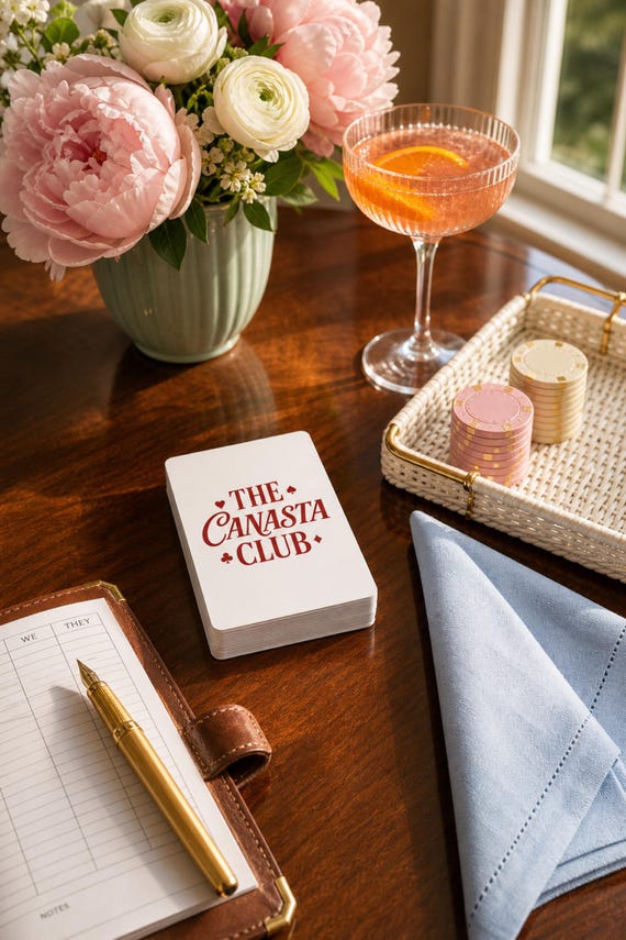 Canasta Playing Cards Poker Deck | Vintage Canasta Club Card Game Gift for Game Night detail