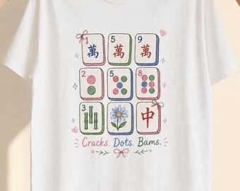 Mahjong Tiles Illustration Shirt Crak Dot Bam Comfort Colors Garment Dyed Tee Game Night