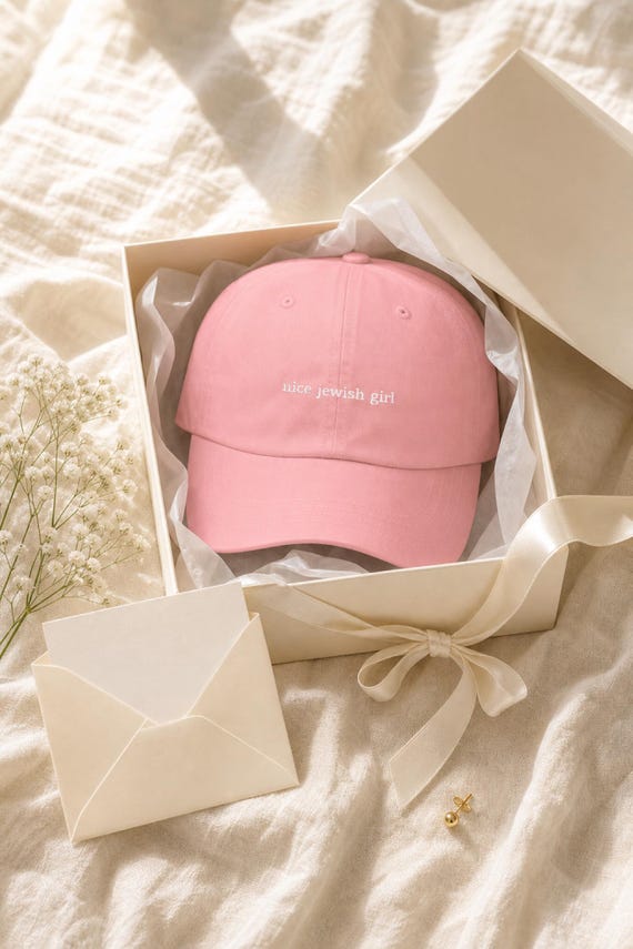Nice Jewish Girl Embroidered Dad Hat Funny Judaism Cap Bat Mitzvah Gift detail