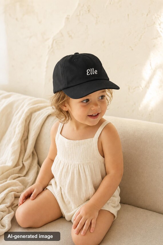 Personalized Kids Hat Custom Name Embroidered Youth Cap Boys Girls Birthday detail