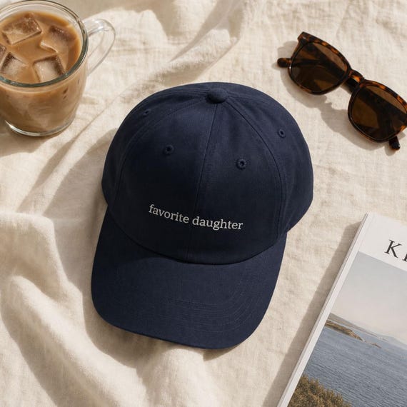 Favorite Daughter Embroidered Hat Funny Family Cap Sister Birthday Gift for Her Teen Girl Graduation detail