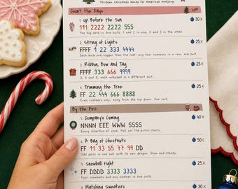 Christmas Mahjong Card: 13 Printable Hands, Holiday Game Night for Mah Jongg Groups, Ink Saver